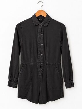 Billabong Black Utility Button Front Romper Women's XS